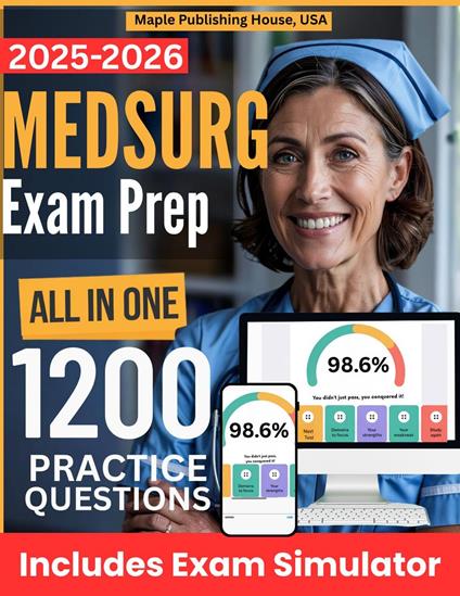 All-in-One MEDSURG Exam Prep | Rewiew + Online Exam Simulator | 8 Tests & 1200 Questions | ANA Medical Surgical Nursing Exam Study Guide