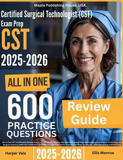 Certified Surgical Technologist (CST) Exam Prep: All-In-One Guide with 4 Full Sets of 600 Practice Questions with detailed explanation |NBSTSA CST Certification Review