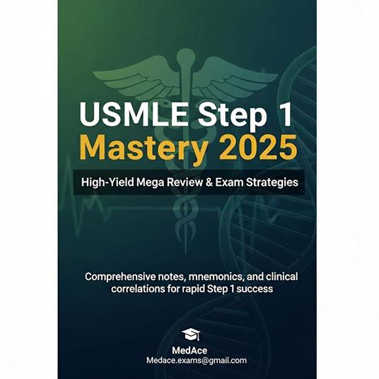 USMLE Step 1 High-Yield Mastery: The Complete Mega Review ; Comprehensive notes, mnemonics, and clinical correlations for rapid Step 1 success