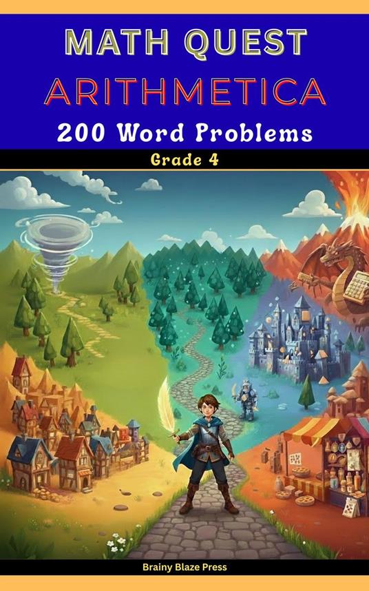 Math Quest - Arithmetica - 200 Word Problems - Grade 4 : A Fantasy Adventure Guide for Mastering Multiplication, Division, Perimeter, and Fractions (Ages 8-11) - Brainy Blaze Press - ebook