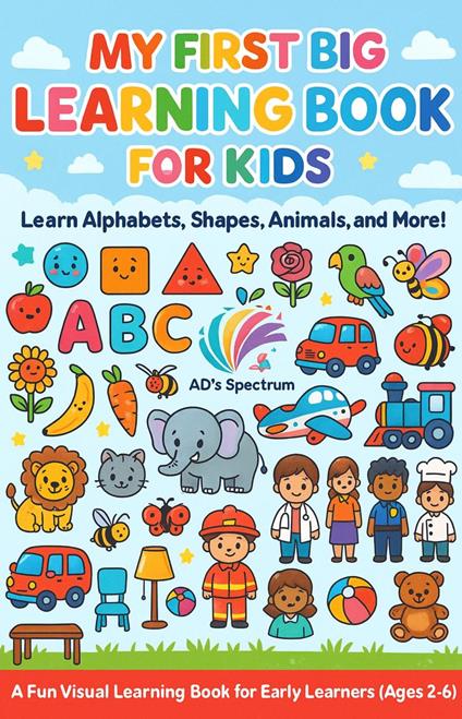 My First Big Learning Book for Kids: Fun ABC, Shapes, Animals, and More!: A Fun and Colorful Learning Journey for Toddlers and Preschoolers (Ages 2–6)