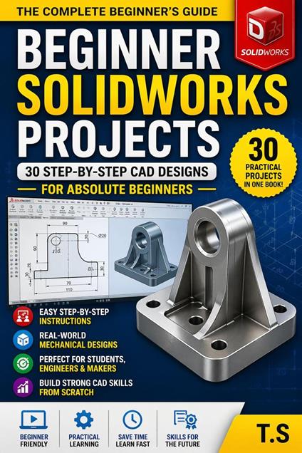 Beginner SolidWorks Projects:30 Step-by-Step CAD Designs for Beginners