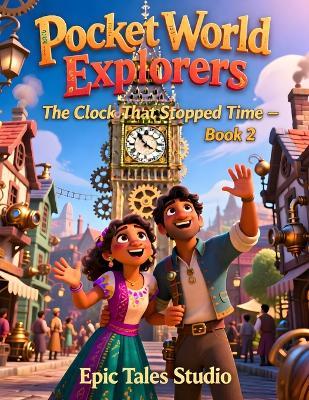 Pocket World Explorers: The Clock That Stopped Time - Book 2: A Magical Adventure Story About Time, Teamwork, and Problem-Solving - Epic Tales Studio - cover