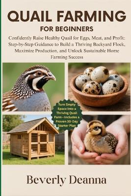 Quail Farming for Beginners: Confidently Raise Healthy Quail for Eggs, Meat, and Profit: Step-by-Step Guidance to Build a Thriving Backyard Flock, Maximize Production, and Unlock Sustainable Home Farming Success - Beverly Deanna - cover
