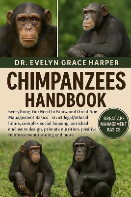 Chimpanzees Handbook: Everything You Need to Know and Great Ape Management Basics - strict legal/ethical limits, complex social housing, enriched enclosure design, primate nutrition, positive reinforcement training and more - Evelyn Grace Harper - cover