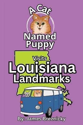 A Cat Named Puppy Visits Louisiana Landmarks: Rhyming State Adventure for Kids Ages 4-8 Featuring U.S. History, Travel, and Famous Places - James Breznicky - cover