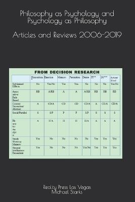 Philosophy as Psychology and Psychology as Philosophy - Michael Richard Starks - cover