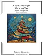 Cubist Starry Night Christmas Tree Cross Stitch Pattern: Regular and Large Print Cross Stitch Pattern