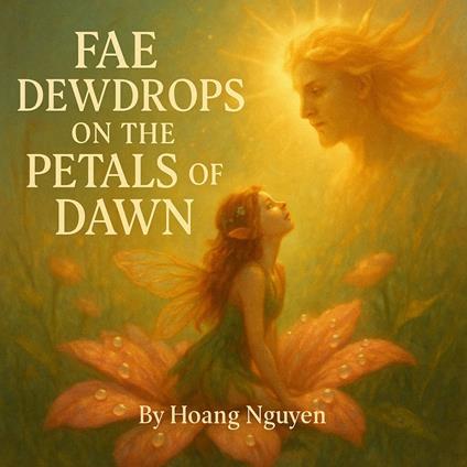 Fae Dewdrops on the Petals of Dawn: A Flower Sprite's Awakening to the Sun God's Gentle Rays