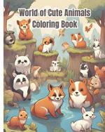 World of Cute Animals Coloring Book: Farm Animals, Jungle Wildlife, Adorable Animals of the World Coloring Pages for Kids, Girls, Boys