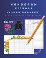 Nonogram. Picross. Japanese Crosswords: multicolor. black end white. 60 puzzle