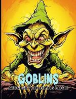 Goblins: Goblins Midnight Coloring Pages For Color & Relax. Black Background Coloring Book