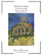 Church at Auvers Cross Stitch Pattern - Vincent van Gogh: Regular and Large Print Chart