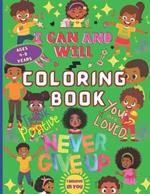 Black Kids Coloring Book for Kids Ages 4-8: Empower Young Artists: Black Kids Coloring Fun. 60 Adorable Black Kids, accompanied by Positive Phrases that Inspire Confidence. Large 8.5' x 11