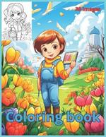 Coloring book: Cheerful gardener