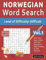 Norwegian Word Search - Level of Difficulty: Hard - Vol.1 - Delta Classics - Give Your Eyes a Rest with the Easiest to Read Puzzles on the Market!