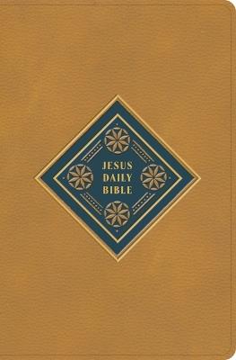 CSB Jesus Daily Bible, Camel Leathertouch: Guided Readings Showing Christ Throughout Scripture - Dwayne Milioni,Csb Bibles by Holman - cover