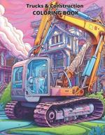 Trucks & Construction COLORING BOOK: 20 great coloring pages for kids and adults