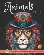 Animals in Style: Adult Coloring Book