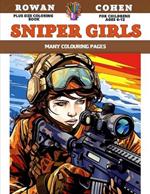 Plus Size Coloring Book for childrens Ages 6-12 - Sniper Girls - Many colouring pages