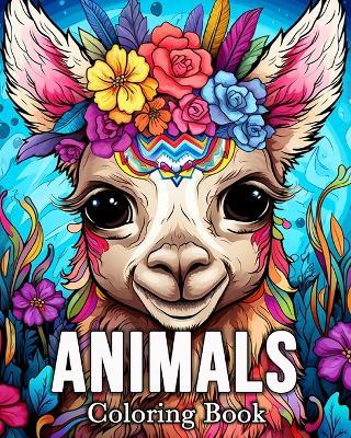 Animal Coloring Book: 50 Cute Images for Stress Relief and Relaxation - Mandykfm Bb - cover