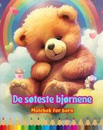 De søteste bjørnene - Malebok for barn - Kreative og morsomme scener med glade bjørner: Sjarmerende tegninger som oppmuntrer til kreativitet og moro for barn