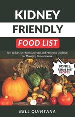 Kidney Friendly Food List: Low Sodium, Low Potassium Foods and Nutritional Guidance for Managing Kidney Disease (BONUS: Includes Delicious Renal Diet Recipes)