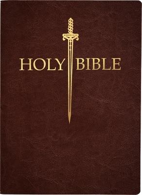 KJV Sword Bible, Large Print, Mahogany Genuine Leather, Thumb Index: (Red Letter, Premium Cowhide, Brown, 1611 Version) - Whitaker House - cover