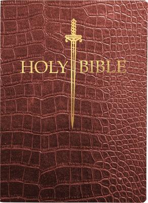 KJV Sword Bible, Large Print, Walnut Alligator Bonded Leather, Thumb Index: (Red Letter, Burgundy, 1611 Version) - Whitaker House - cover