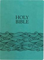 KJV Holy Bible, Wave Design, Large Print, Coastal Blue Ultrasoft: (Red Letter, Teal, 1611 Version)