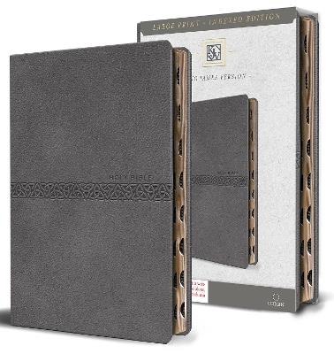 KJV Holy Bible, Large Print Medium format, Gray Faux Leather with Ribbon Marker,  Red Letter, thumb Index - KING JAMES VERSION - cover