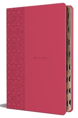 KJV Holy Bible, Large Print Medium format, Fuchsia Faux Leather w/Ribbon Marker,  Red Letter, thumb Index - KING JAMES VERSION - cover