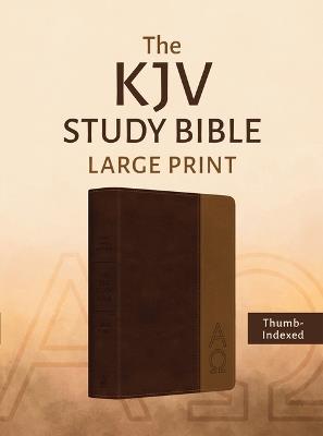 KJV Study Bible, Large Print (Two-Tone Brown Alpha & Omega) - Barbour Bibles - cover