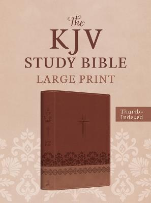 KJV Study Bible, Large Print (Rose & Chestnut Cross) - Barbour Bibles - cover