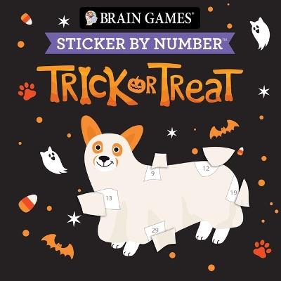 Brain Games - Sticker by Number Compact Edition: Trick or Treat Spooky Cute Halloween 7x7 Inches Boo Basket Stuffer, Travel Size Activity Book for Adults & Kids 7+ - Publications International Ltd,New Seasons,Brain Games - cover
