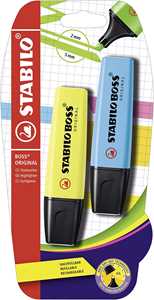 Cartoleria Evidenziatore - STABILO BOSS ORIGINAL - Pack da 2 - Giallo/Blu STABILO