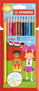 Cartoleria Matita colorata - STABILO color - Astuccio da 12 (10 base + 2 fluo) - Colori assortiti STABILO