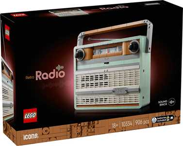 Giocattolo LEGO Icons 10334 la Radio Vintage, Kit Modellismo per Adulti, Replica Anni 70, Idea Regalo per Uomo o Donna da Collezione LEGO