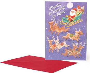 Cartoleria Biglietto di Auguri Grande - Slitta di Babbo Natale Legami