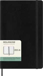 Cartoleria Agenda settimanale Moleskine 2025-26, con spazio per note 18 mesi, Large, Copertina morbida, Nero - Large 13x21 Moleskine