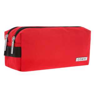 Cartoleria Astuccio 2 zip monocolore rosso Comix Comix
